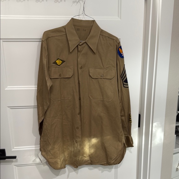 Men's Tan Military Style Shirt/jacket - Picture 1 of 7